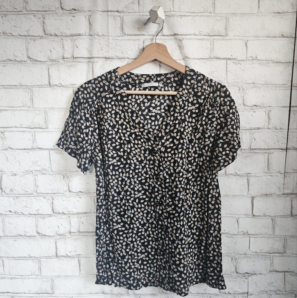 ☆ DANILO Leaf Print Button-Down Shirt